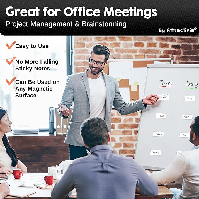 Attractivia Dry Erase Magnetic Labels 2.8 x 1.2 in, Dry Erase Magnets, - Image 5