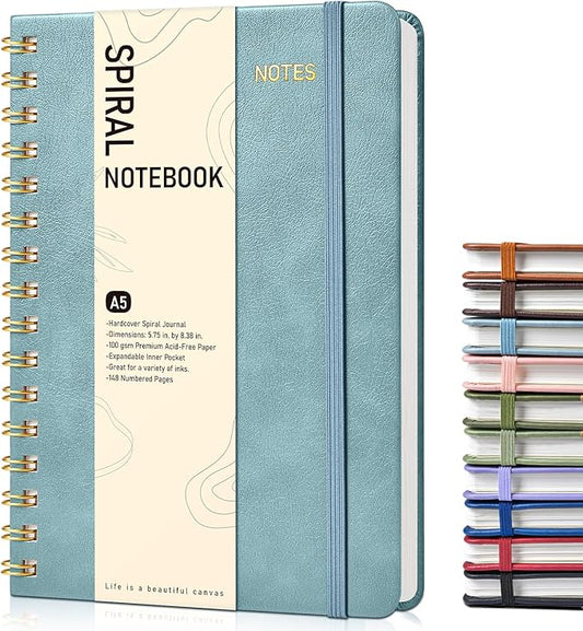 Graph Spiral Journal Notebook, A5 Hardcover Spiral Journals by Unknown