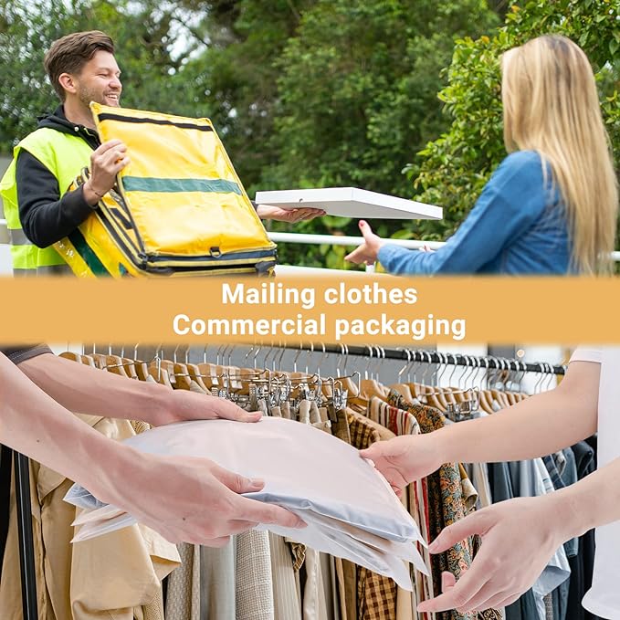 Svaldo Clothes Packaging Bags for Shipping 25 Count 9x12" Frosted Zipper - Image 7