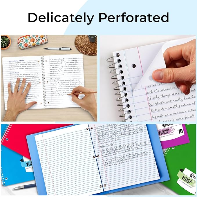 Rosmonde 5000 Packs 1 Subject Notebooks, Spiral Notebook Bulk, College Ruled - Image 4