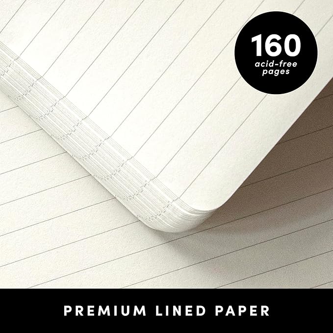 PAPERAGE Lined Journal Notebook, 3 Pack, 160 Pages, Medium 5.6 in x 8 in - Image 4