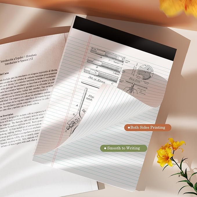 PINJINGPRO 24 Pack White Legal Pads 8.5 x 11 Writing Note Pads College Ruled - Image 3