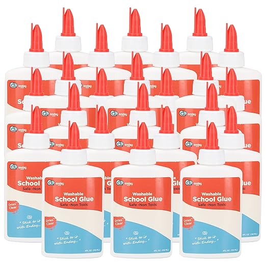 Liquid Glue - 4 oz Washable School Glue, Glue Bulk, Non-Toxic Liquid Glue by ENDAY