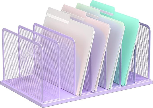 Kuntine.B Desk File Organizer Upright Mesh Desktop Organizer File Sorter Office by KuntineB