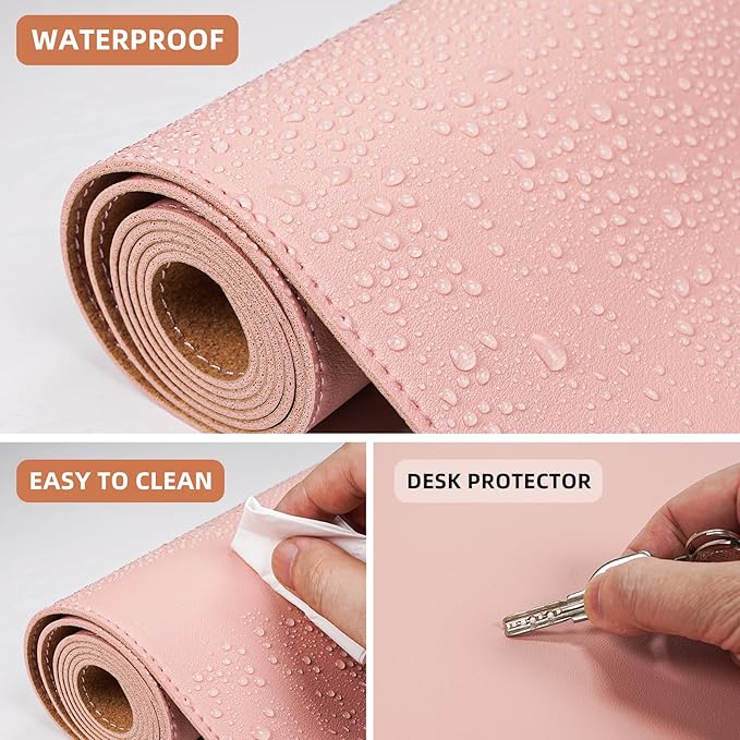 Large Desk Mat -47.2" x 17.5" Leather Desk Pad Protector - Image 4