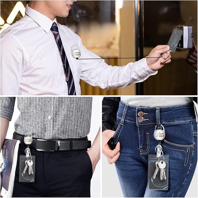 Be Kind Lanyards for Id Badges, Cute Hand Sign Badge Reel Heavy Duty - Image 3