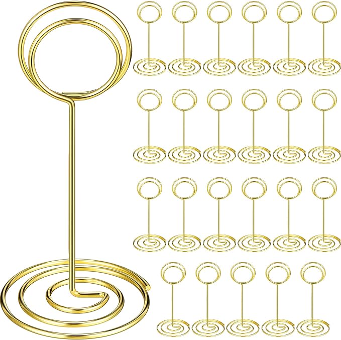 TecUnite 48 Pieces 3.35 Inch Table Number Holder Place Card Photo Holder by TecUnite