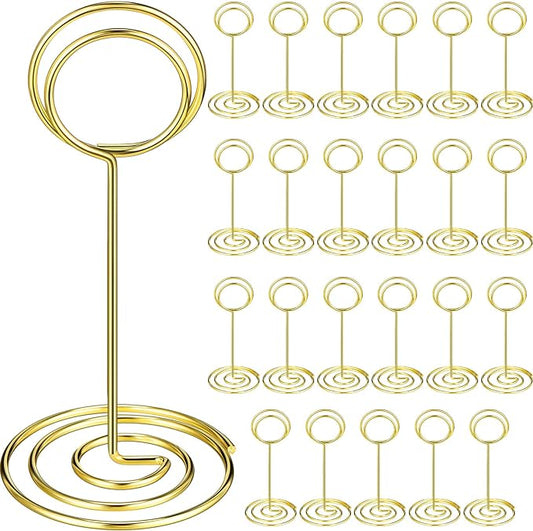 TecUnite 48 Pieces 3.35 Inch Table Number Holder Place Card Photo Holder by TecUnite