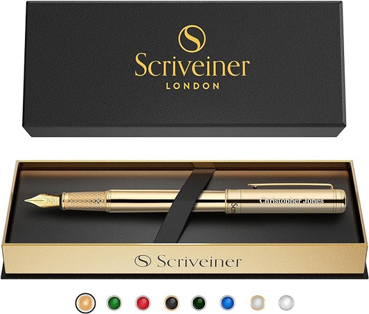 Scriveiner Personalized Gold Fountain Pen by Scriveiner