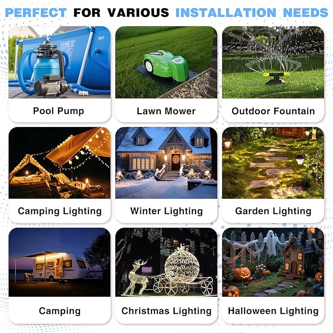 Flemoon Outdoor Extension Cord Waterproof Cover, Weatherproof Electrical - Image 9