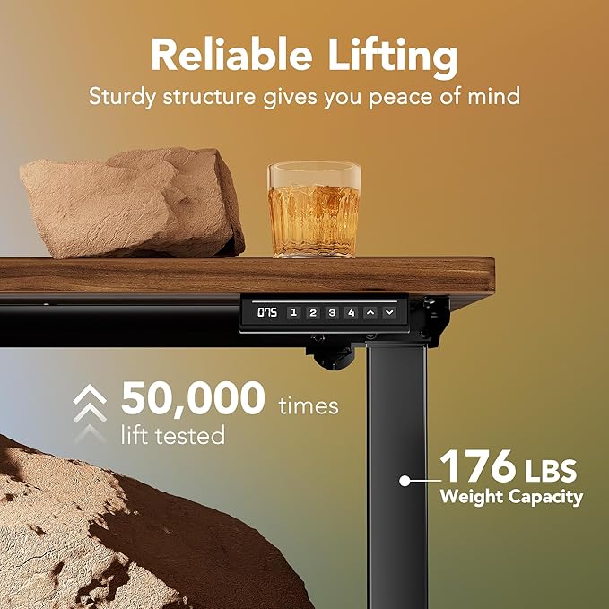 HUANUO 32" Small Electric Standing Desk Adjustable Height, 4 Memory Height - Image 4