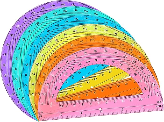 Zonon 12 Pieces Protractors Bulk Plastic 180 Degrees 6 Inch Translucent - Image 8
