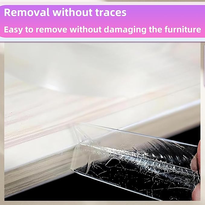 Clear Self Adhesive Edge, 1.18in Width x118.2in Length, Self-Adhesive Table - Image 5