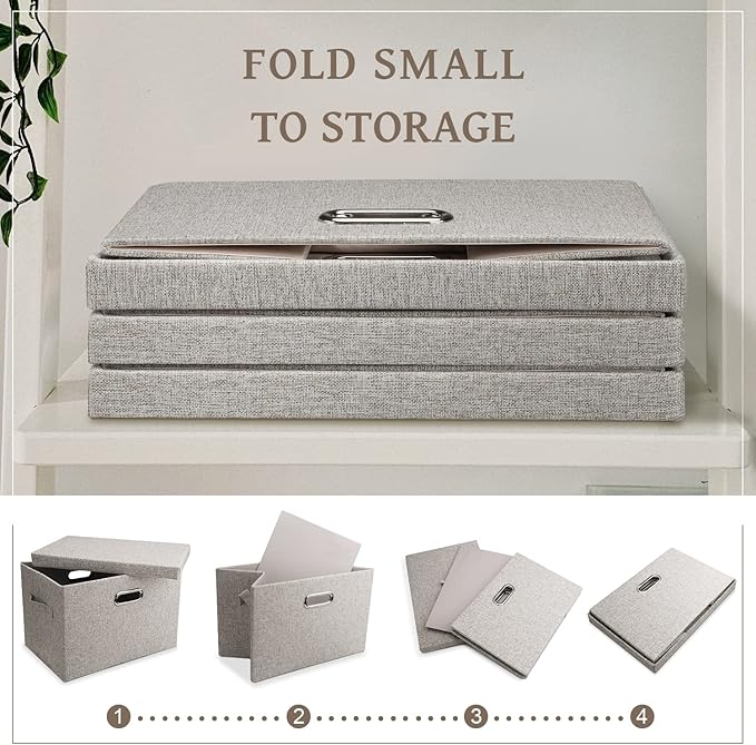 Graciadeco Medium 15" 21 Quart Collapsible Stackable Storage Bins - Image 6