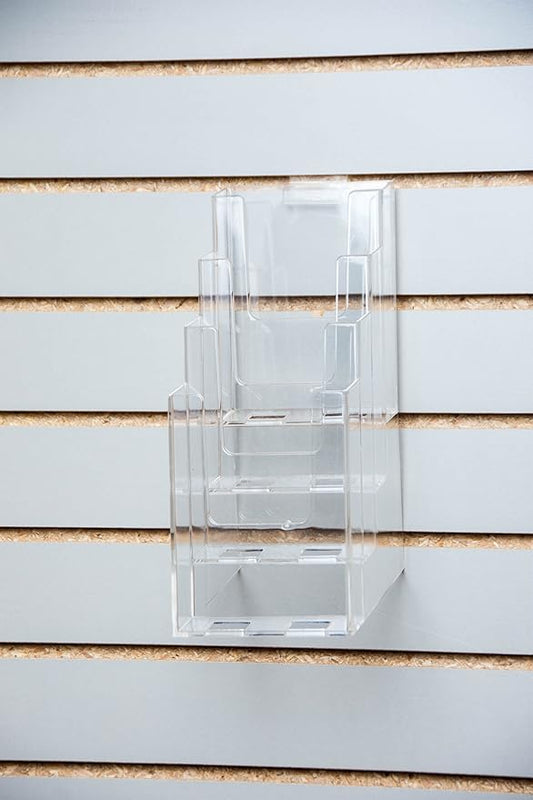 Clear-Ad - LHF-Z104 - Acrylic Slant Back 4 Tier Trifold Brochure Display w/Z-bar by Clear-Ad