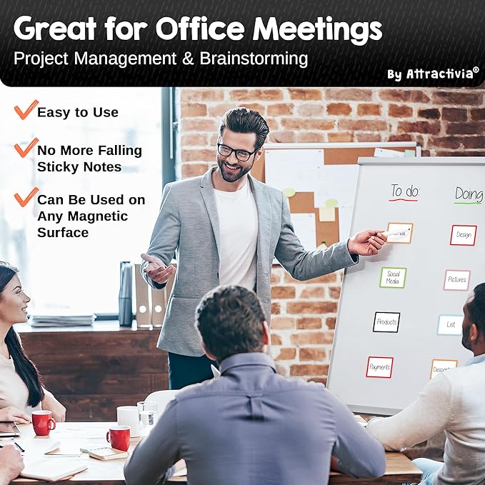 Attractivia Dry Erase Magnetic Labels 2.8 x 1.8 in, Color Borders, Small Dry - Image 5