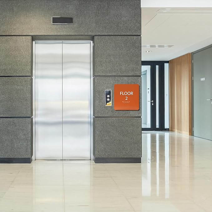 Clean Grey ADA Floor 2 Sign - Image 5