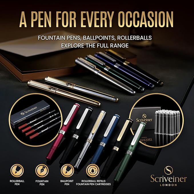 Scriveiner Personalized Silver Chrome Fountain Pen - Image 6
