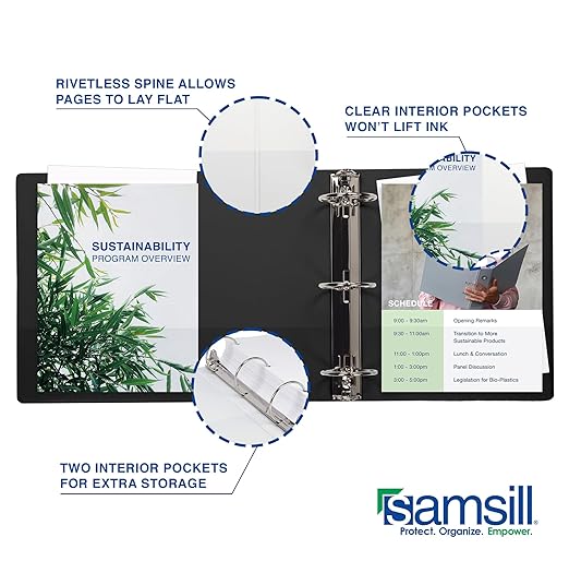 Samsill Economy 1 Inch 3 Ring Binder Bulk Pallet, Made in The USA, Round Ring - Image 6