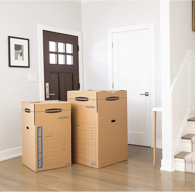 Bankers Box Tall Wardrobe Box 3 Pack, Tape-Free Design - Image 6