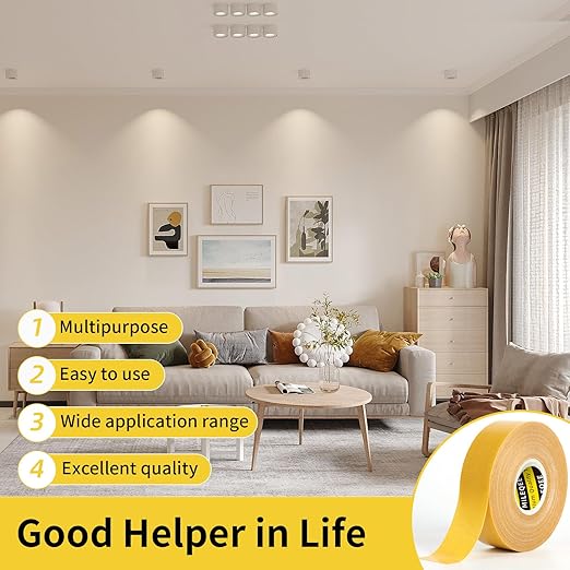 MILEQEE Double-Sided Tape Strong and Tough, Extra Large 3.2in x 66FT, Durable - Image 5