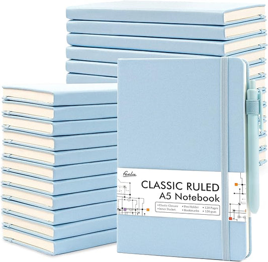 feela 24 Pack Journal Notebook for Work, Business Notebook Bulk Hardcover Lined by feela