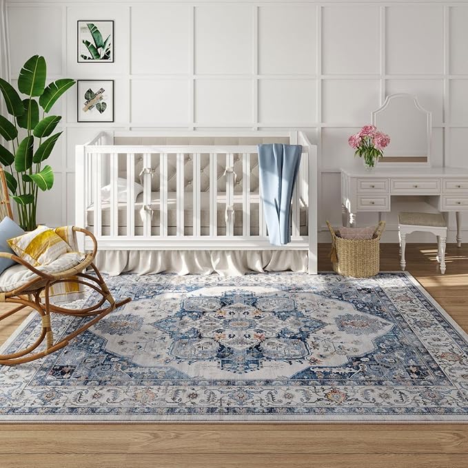 Rugcomf Vintage Medallion 3'x5' Washable Rug - Image 3