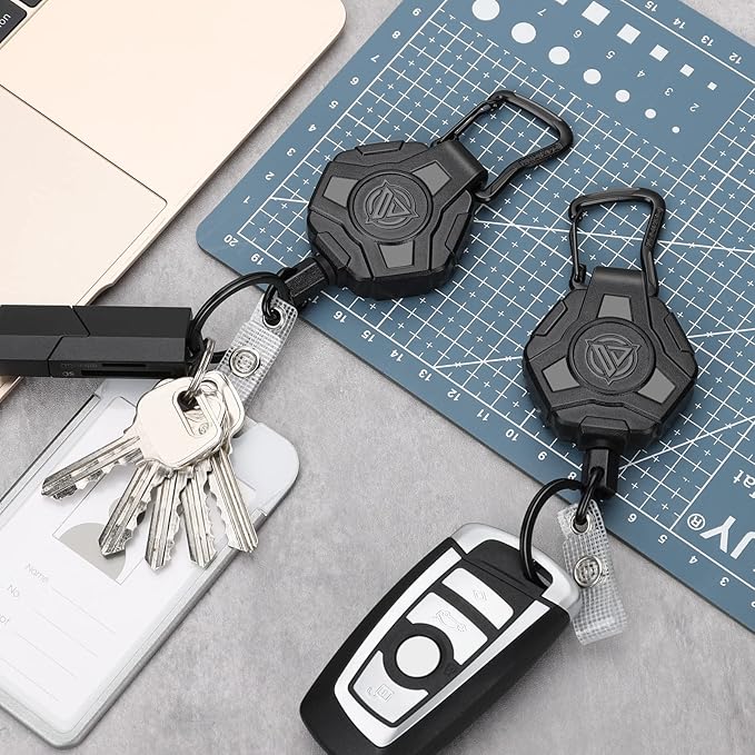 4 Pack Retractable Keychain Heavy Duty, Badge Reels Retractable, Tactical ID - Image 8