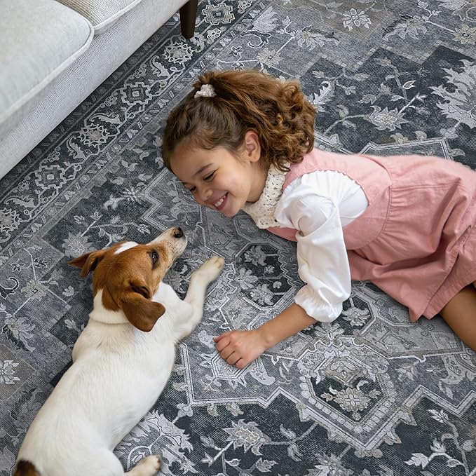 GENIMO 2x7 Runner Rugs for Hallway, Machine Washable Non Slip Vintage Rugs - Image 3
