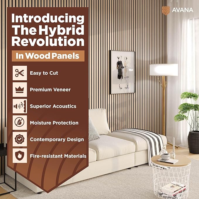 Avana Acoustic Wood Wall Panels – 94.4 x 12.6 Inch White Oak Acoustic Panels 2 - Image 2