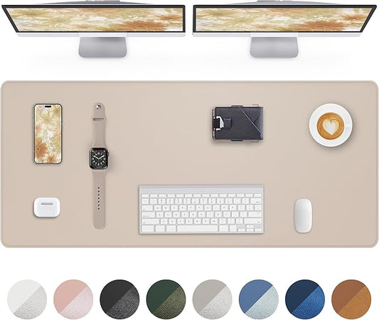 AFIING Leather Desk Pad Protector, Office Mat, Large Mouse Pad, Non-Slip PU by AFIING
