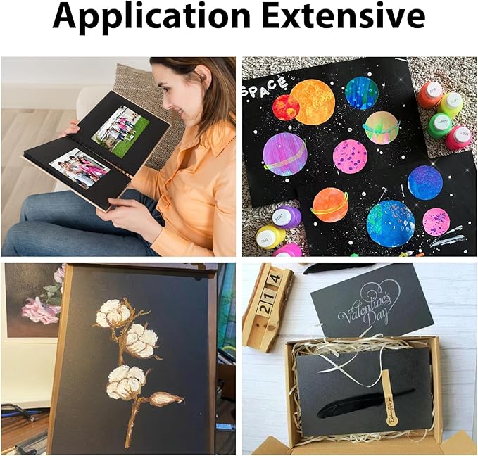 OcePor 100 Sheets Black Cardstock 13” x 19”, 92lb/250gsm Black Card Stock - Image 5