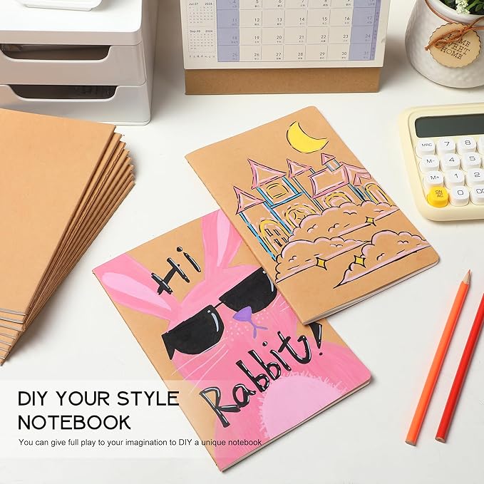 miikoul 24 Pack A5 Kraft Paper Notebook Lined Journal Bulk, 8.3 X 5.5 Inch - Image 4