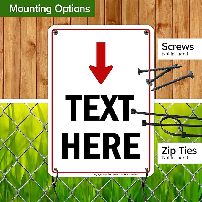 Custom Arrow, Custom Directional Sign, Arrow Down Sign, 7x10 Inches, Rust Free - Image 5