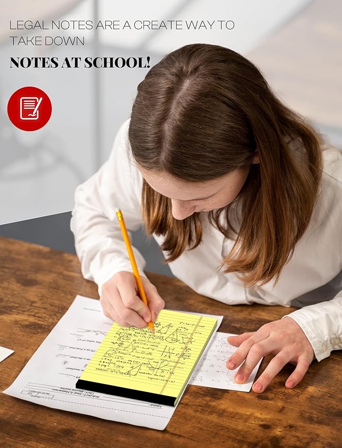 12 Pack Small Yellow Legal Pads 5x8 Note Pads 5x8 College Ruled Yellow Notepads - Image 7