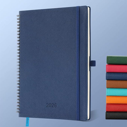 IN-LUXPRO Planner 2026 Daily Weekly and Monthly, 11.5"x8.5", 12 Months Spiral by IN-LUXPRO
