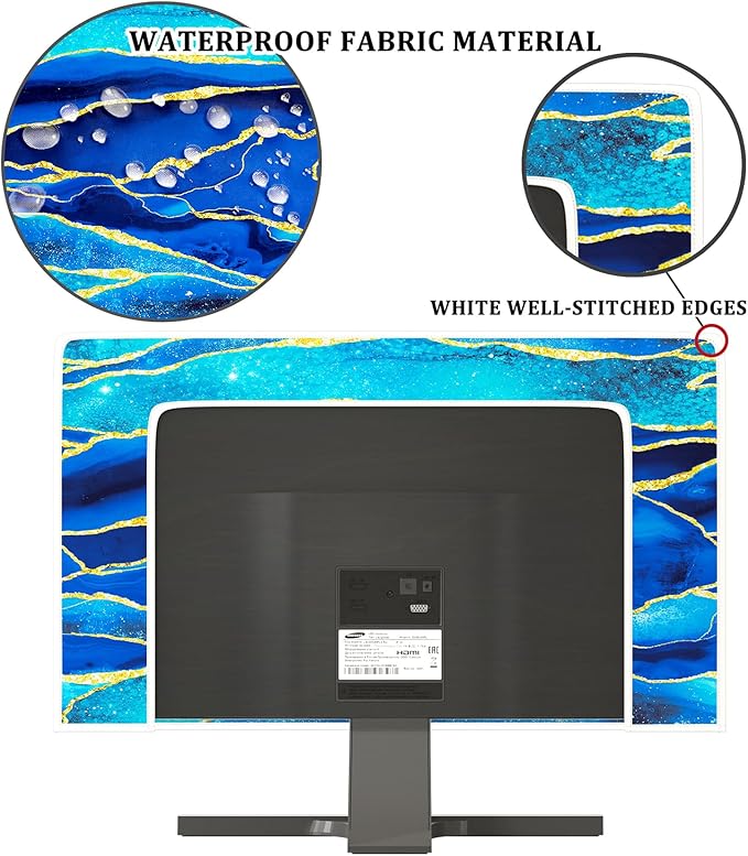 Baocicco Royal Blue Marble Waterproof TV Cover 45, 48 Inch Creative Design - Image 3