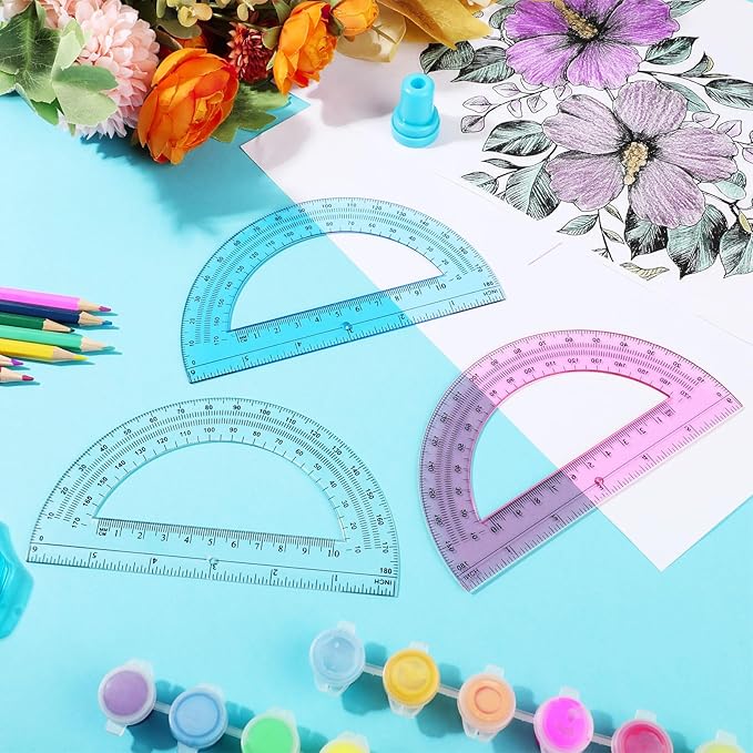 Zonon 100 Pack 6 Inch Plastic Protractor Christian Charity Donation 180 Degrees - Image 4