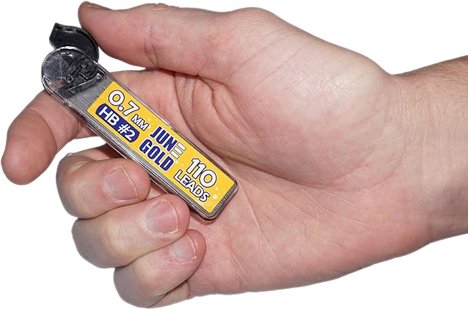 June Gold 440 Pieces, 0.7 mm HB #2 Lead Refills, 110 Pieces Per Dispenser - Image 2
