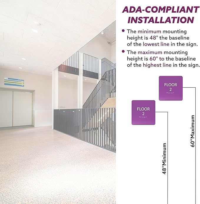 Khaki w/Black ADA Floor 2 Sign - Image 4