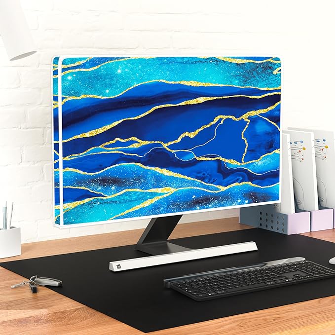 Baocicco Royal Blue Marble Waterproof TV Cover 37, 39 Inch Creative Design - Image 6