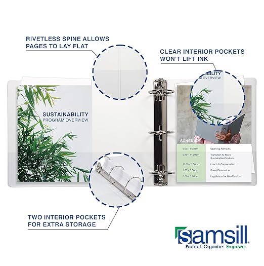 Samsill 3 Inch 3 Ring Binders, Made in USA, Economy Round Ring, 550 Sheet - Image 5