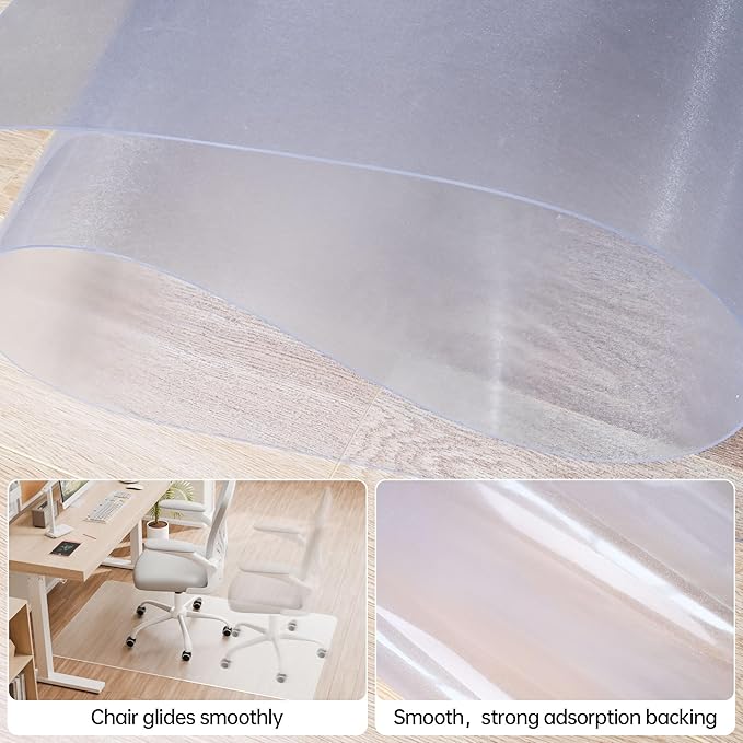 HOMEK Office Chair Mat for Hardwood Floor, Easy Glide, Protects Hard Surfaces - Image 4