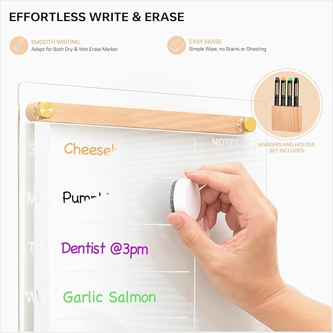 Clear Glass Weekly Dry Erase Calendar Whiteboard - Image 4