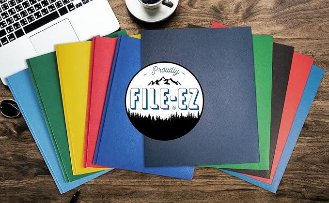 FILE-EZ Two-Pocket Folders, Dark Red Maroon Crimson Burgundy Color, Textured - Image 8
