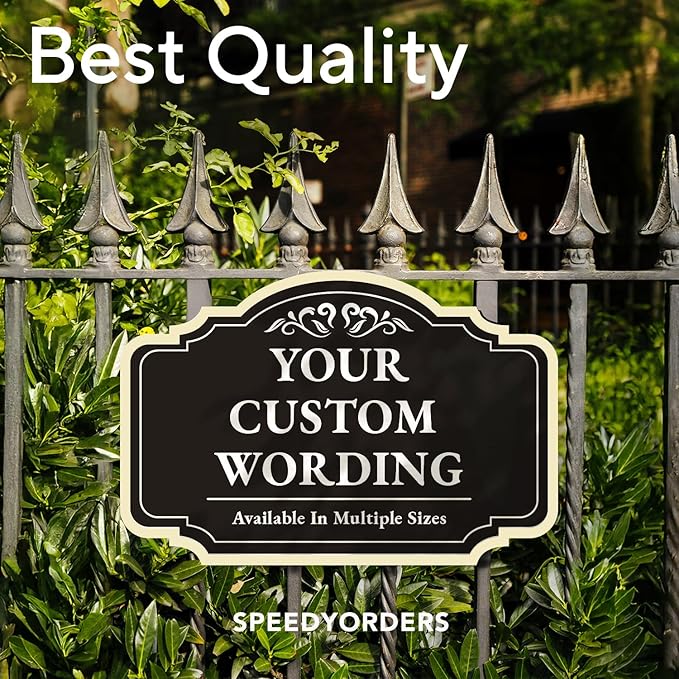 Custom Aluminum Outdoor Metal Sign, Personalized, Waterproof, Design 2 Black - Image 7