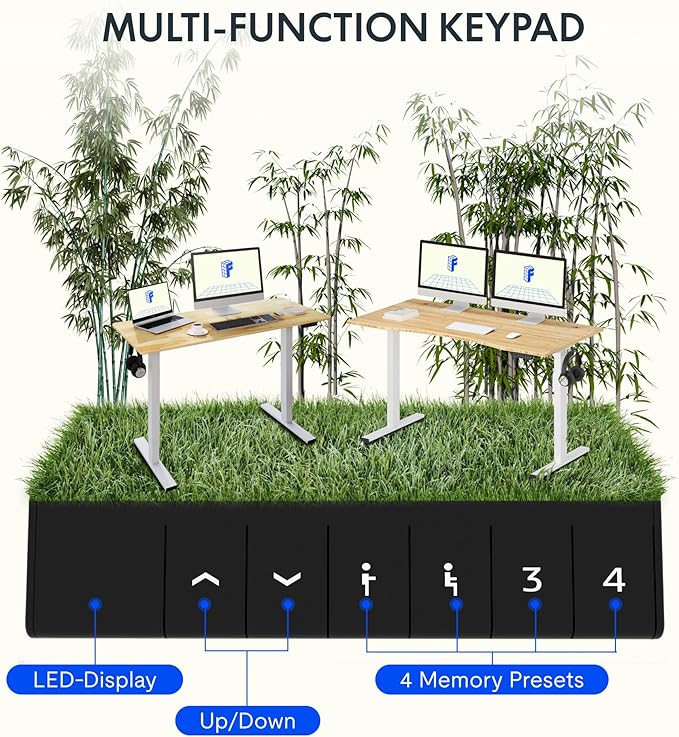 FLEXISPOT EN1 Bamboo One-Piece Standing Desk, 60 x 30 Inches Ergonomic Desk - Image 5