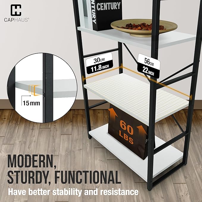 CAPHAUS 6 Tier Bookshelf, 24 Inch Width Free Standing Shelf, Bookcase Shelf - Image 6