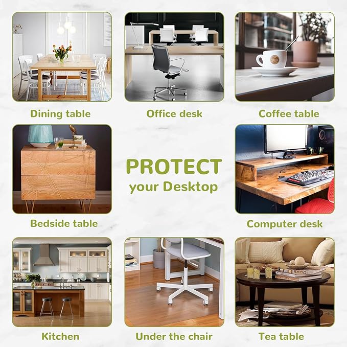 Eisdroma 38 x 84 Inch Clear Table Cover Protector, 1.5mm Plastic Table Cover - Image 6