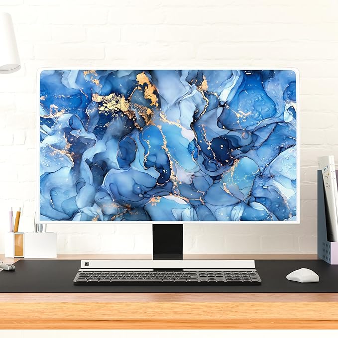 Baocicco Navy Blue Gold Marble Waterproof TV Dust Cover 55 Inch Creative - Image 4